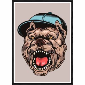 Tableau Animal avec cadre noir POP – Taille 32x42