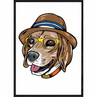 Tableau Animal avec cadre noir POP – Taille 23x32