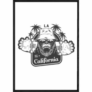 Tableau Animal avec cadre noir POP – Taille 32x42