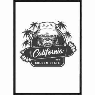 Tableau Animal avec cadre noir POP – Taille 23x32