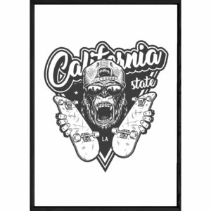 Tableau Animal avec cadre noir POP – Taille 32x42