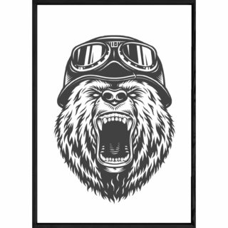 Tableau Animal avec cadre noir POP – Taille 23x32