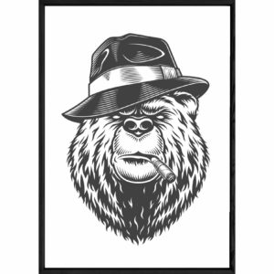 Tableau Animal avec cadre noir POP – Taille 23x32