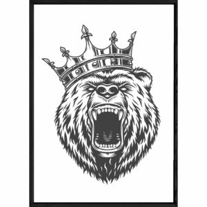 Tableau Animal avec cadre noir POP – Taille 23x32