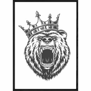 Tableau Animal avec cadre noir POP – Taille 23x32