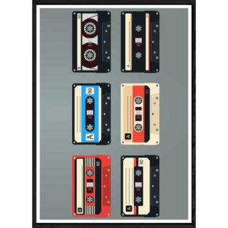 Tableau vintage photo avec cadre noir POP – Taille 23x32