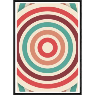 Tableau Retro circle avec cadre noir POP – Taille 23x32