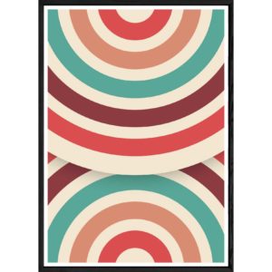 Tableau Retro circle avec cadre noir POP – Taille 23x32