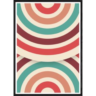 Tableau Retro circle avec cadre noir POP – Taille 23x32