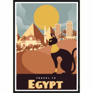 Tableau Egypt avec cadre noir POP – Taille 23x32
