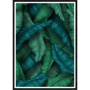 Tableau Feuille avec cadre noir POP – Taille 32x42