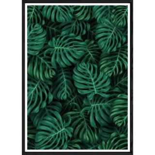 Tableau Feuille avec cadre noir POP – Taille 23x32