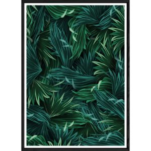 Tableau Feuille avec cadre noir POP – Taille 32x42