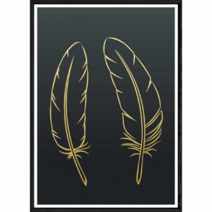 Tableau plume label photo avec cadre noir POP – Taille 32x42