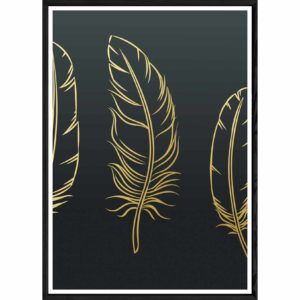 Tableau plume label photo avec cadre noir POP – Taille 32x42