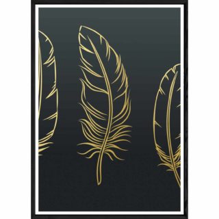 Tableau plume label photo avec cadre noir POP – Taille 23x32