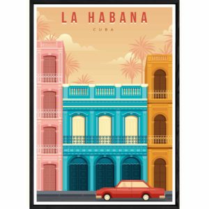 Tableau Havane avec cadre noir POP – Taille 32x42