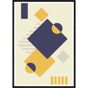 Tableau Abstrait avec cadre noir POP – Taille 23x32