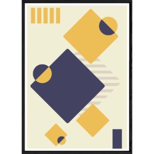 Tableau Abstrait avec cadre noir POP – Taille 23x32