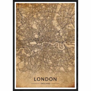 Tableau LONDON avec cadre noir OLD – Taille 32x42 Tableau LONDON avec cadre noir OLD – Taille 32x42
