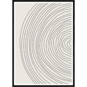 Tableau abstrait avec cadre noir POP – Taille 23x32