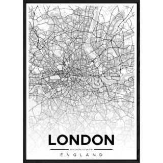 Tableau LONDON avec cadre noir ALL MONOCHROME – Taille 32x42 Tableau LONDON avec cadre noir ALL MONOCHROME – Taille 32x42