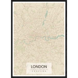Tableau LONDON avec cadre noir ALL NATUREL – Taille 23x32