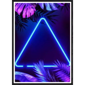 Tableau Néon avec cadre noir POP – Taille 32x42