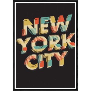 Tableau New York avec cadre noir POP – Taille 23x32