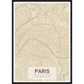 Tableau PARIS avec cadre noir ALL NATUREL – Taille 32x42 Tableau PARIS avec cadre noir ALL NATUREL – Taille 32x42