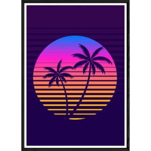 Tableau california avec cadre noir POP – Taille 23x32