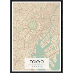 Tableau TOKYO avec cadre noir ALL NATUREL – Taille 32x42