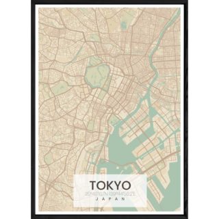 Tableau TOKYO avec cadre noir ALL NATUREL – Taille 23x32