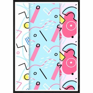 Tableau Abstrait avec cadre noir POP – Taille 23x32