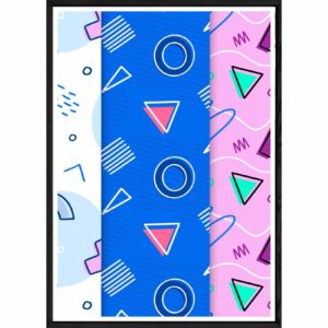 Tableau Abstrait avec cadre noir POP – Taille 32x42