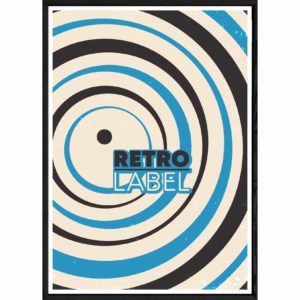 Tableau rétro label photo avec cadre noir POP – Taille 32x42