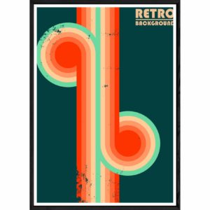 Tableau rétro background photo avec cadre noir POP – Taille 23x32