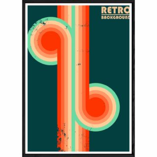 Tableau rétro background photo avec cadre noir POP – Taille 23x32