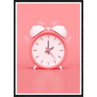 Tableau abstrait rose avec cadre noir POP – Taille 23x32