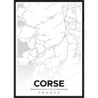 Tableau CORSE avec cadre noir ALL MONOCHROME – Taille 32x42 Tableau CORSE avec cadre noir ALL MONOCHROME – Taille 32x42