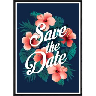 Tableau Flamant rose avec cadre noir POP – Taille 23x32