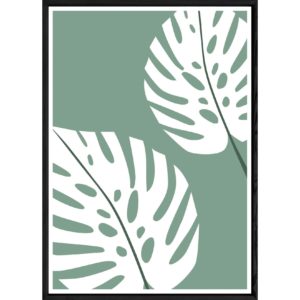 Tableau plante verte avec cadre noir POP – Taille 23x32