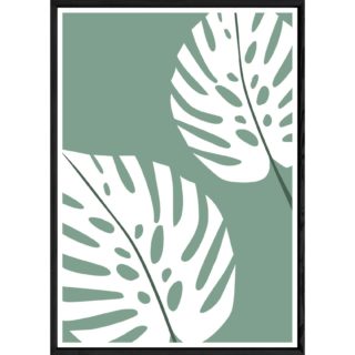 Tableau plante verte avec cadre noir POP – Taille 23x32