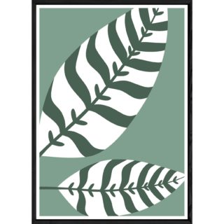 Tableau plante verte avec cadre noir POP – Taille 23x32