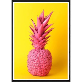 Tableau ananas avec cadre noir POP – Taille 23x32