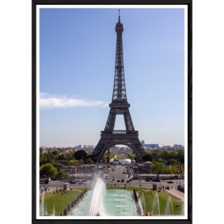 Tableau paysage Tour Eiffel avec cadre noir – Taille 32x42