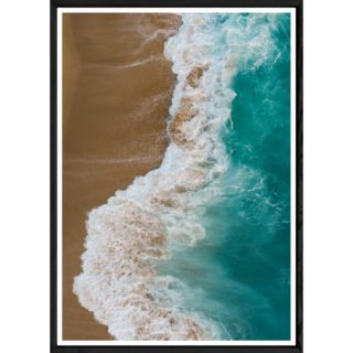 Tableau paysage plage avec cadre noir – Taille 23x32