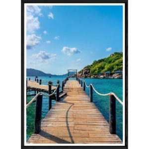 Tableau paysage pont avec cadre noir – Taille 32x42